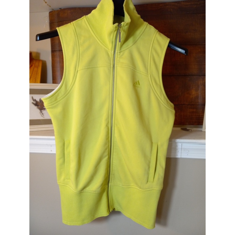 Adidas Womens Sleeveless Highneck Neon Yellow Sweatshirt‎ Size M